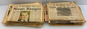 lot 95 image: Vintage Newspapers Including Apollo Landing, JFK Assassination, War Realted & More