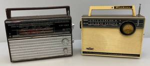 lot 101 image: Vintage Radio  Airline Brand Short Wave (Needs New Battery Box) & VEF 202 Russian Short Wave (Turns On But Hard To get Channel)