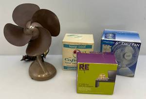 lot 128 image: Misc. Vintage Fans Some In Original Box