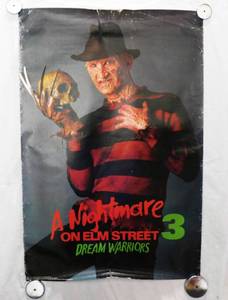 lot 1 image: 1987  A Nighmare on Elm Street 3 Dream Warriors Single Sided Original Movie Theater Poster