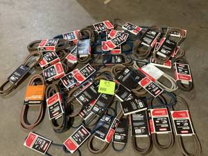 lot 11 image: Lot of Assorted Deck Belts Various Sizes Models and Conditions Customer Returns See Pictures