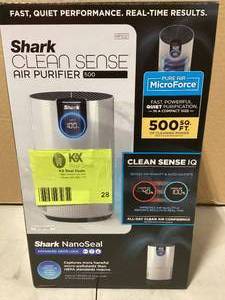 lot 28 image: Shark 500 sq. ft. HEPA - True Console Air Purifier in Whites with Nanoseal, Cleansense IQ, Odor Lock, HP102  Customer Returns See Pictures