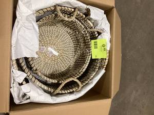 lot 41 image: Multi-Color Natural Woven Decorative Baskets (Set of 3) by Home Decorators Collection Customer Returns See Pictures