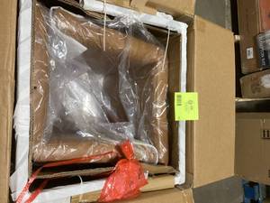 lot 55 image: Savoy Tan Faux Leather Dense Foam Padding Dining Arm Chair (Set of 2) Customer Returns See Pictures