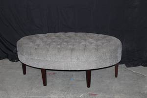 Oval Tufted Ottoman