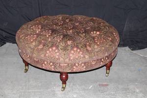 Circular Tufted Ottoman on wheels