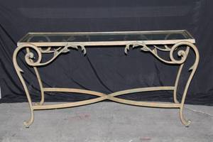 Glass-topped Console Table