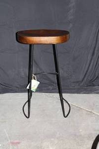 Wood and Metal Stool