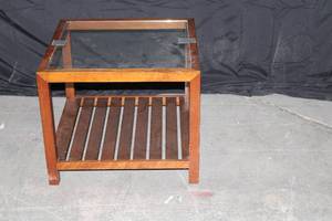 Wood and Glass End Table