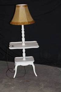 White Painted Lamp Table Combo wshade