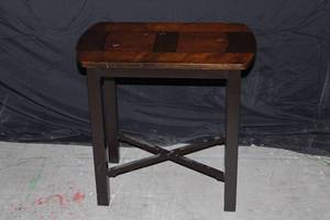 Metal and Wood Inlay End Table
