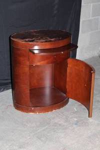Baker Furniture Reproduction Oval Liquor Cabinet