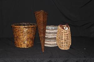 Lot of 4 Wicker Baskets