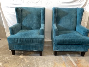 Teal upholstered chairs