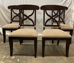 Upholstered Tan dining room chairs