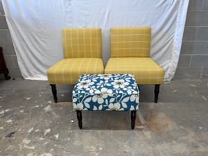 Midcentury Modern Decor Chairs and Ottoman
