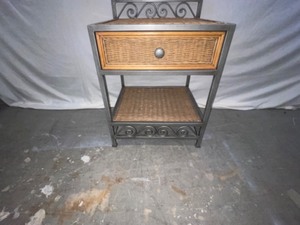 Wicker Nightstand and Twin size head board