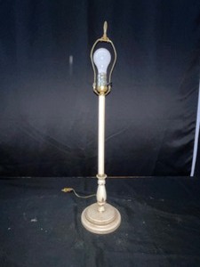 Distressed wood table lamp