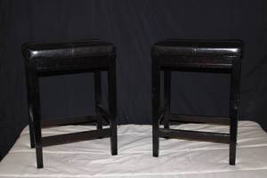Set of 2 Leather-like Bar Stools