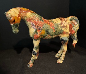 lot 100 image: Trio of Decoupage Horse Decor