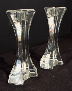 lot 106 image: Elegant Crystal Candle Holders by Lenox