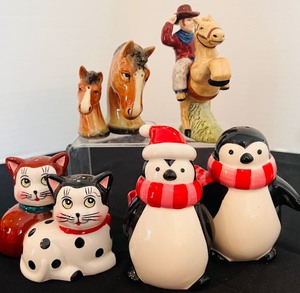 lot 158 image: Adorable Figurines and Salt and Pepper Shakers