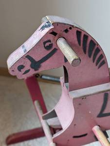 lot 76 image: Vintage Wood Rocking Horse