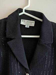 lot 89 image: St. John Knit Black Jacket and Skirt