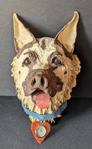 lot 99 image: Paper Mache German Shepard Head
