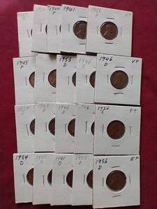 lot 2 image: (20) Wheat Pennies in Flips