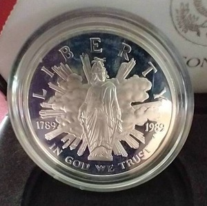 lot 23 image: 1989 Proof Congressional Silver Dollar Set