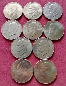 lot 41 image: (10) Eisenhower Dollars