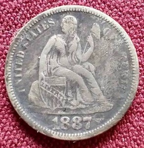 lot 47 image: 1887 Liberty Seated Dime