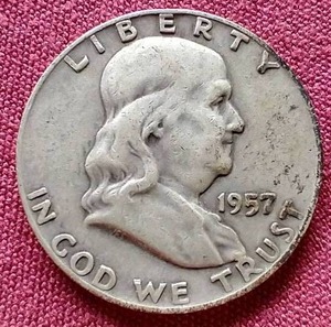 lot 50 image: 1957-D Franklin Half Dollar