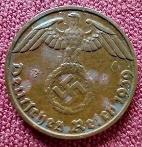 lot 57 image: 1939 Germany Third Reich 1 Pfennig Coin