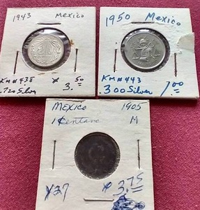 lot 61 image: (3) Mexican Coins - Nice Lot