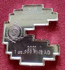 lot 65 image: 2021 Pac-Man 1 Oz. Silver Licensed Coin