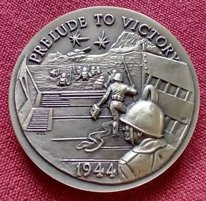 lot 80 image: Gorgeous Longines Sterling Silver D-Day Medal