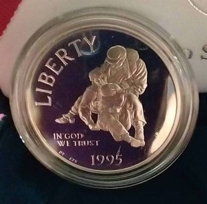 lot 82 image: 1995 Proof Civil War Battlefield Silver Dollar Set