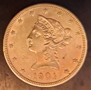 lot 88 image: 1901-O Liberty $10 Gold Coin
