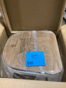 StyleWell Finwick White Metal Backed Counter Stool with Natural Wood Seat (Set of 2)   Customer Returns See Pictures