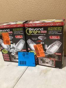 2 Lots of  7.5 in. x 4.25 in. 6000 Lumens Single Pole Occupancy LED Flush Mount Motion Activated Garage Light Customer Returns See Pictures