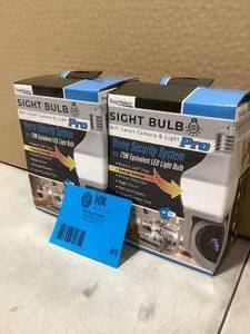 Lot of SIGHT BULB Motion Detecting 360-Degree IndoorOutdoor Wi-Fi Home Security Camera with Light  Customer Returns See Pictures
