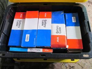 Heavy Duty Storage Tote with assorted Atlas battery cable kits