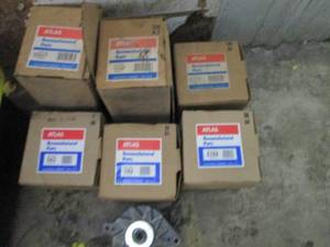 Heavy Duty Storage Tote with assorted Atlas Starters and alternators