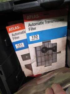Heavy Duty Storage Tote with assorted Atlas transmission filters