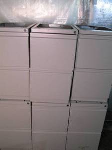 Lot of (6) Metal 2-Drawer standard size file cabinet bases