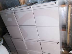 Lot of (6) Metal 2-Drawer standard size file cabinet bases