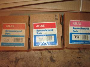 Lot of (3) assorted model Atlas Remanufactured Parts Automotive Water Pumps