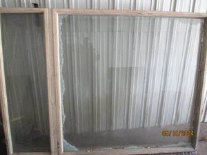 Double pane window with one glass panel broken